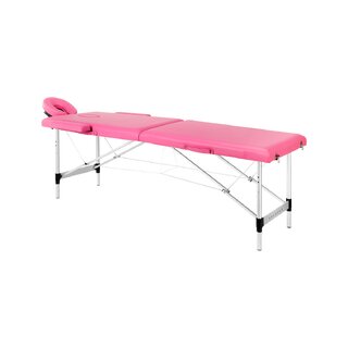Lettino da massaggio pieghevole Balance in alluminio, 2 pezzi, rosa