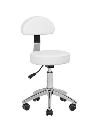 Sgabello cosmetico per pedicure Basic 304P bianco