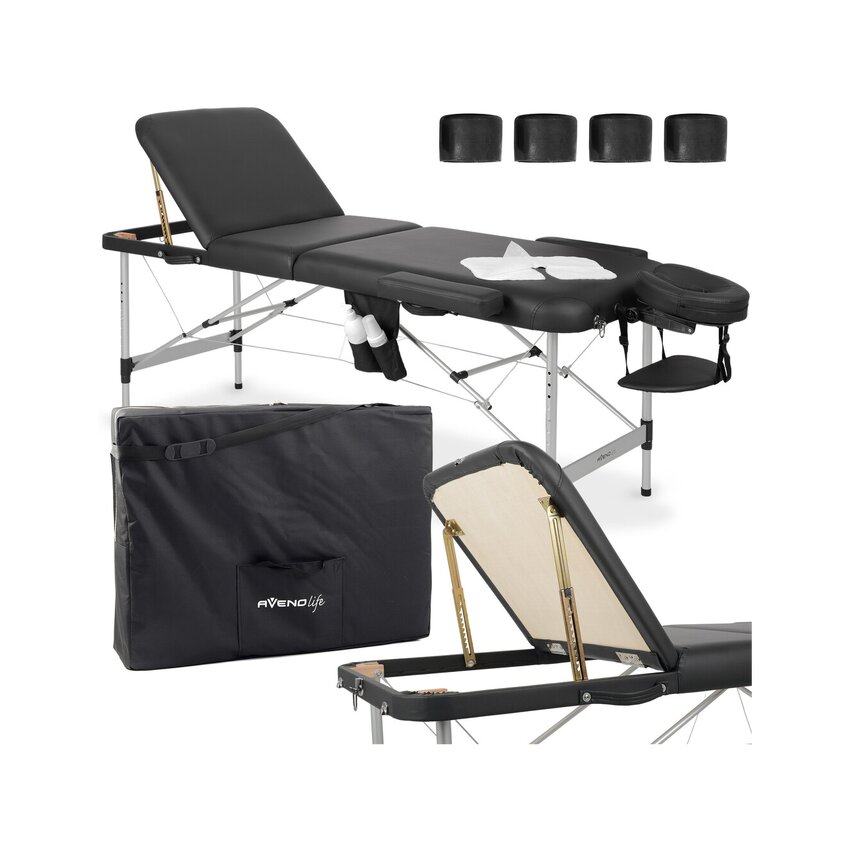 Lettino da massaggio portatile Adele 70cm - Nero
