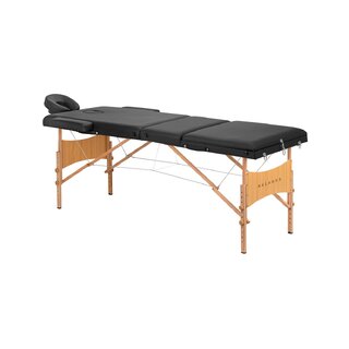 Lettino da massaggio pieghevole Balance in legno, 3 pezzi, nero