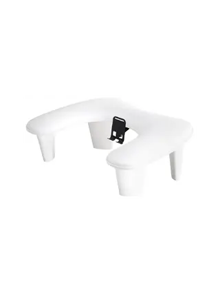Supporto per manicure MOMO Croissant con porta cellulare, colore bianco