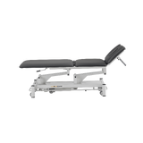 Lettino da massaggio elettrico a 5 sezioni - Rila PRO - Telaio bianco, rivestimento grigio
