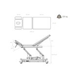 Lettino da massaggio elettrico a 5 sezioni - Rila PRO - Telaio bianco, rivestimento grigio