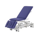 Lettino da massaggio elettrico a 5 sezioni - Rila PRO - Telaio bianco, rivestimento blu