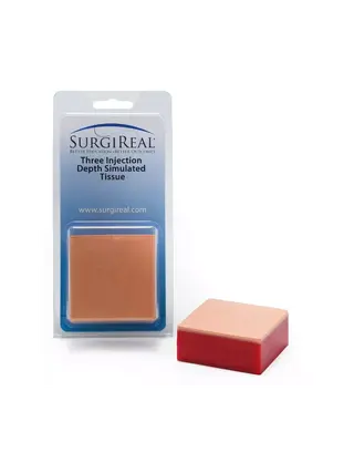 Tre tessuti simulati con profondità di iniezione