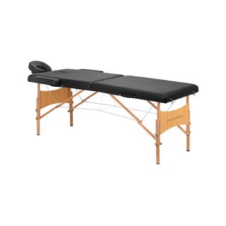 Lettino da massaggio pieghevole Balance Lux in legno, 2 parti, 190x70 cm, nero