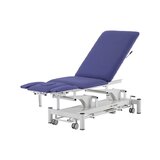 Lettino da massaggio elettrico a 5 sezioni - Rila PRO - Telaio bianco, rivestimento blu
