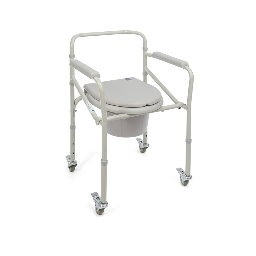 Sedia da doccia pieghevole con funzione WC – Ruote con freni