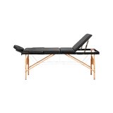 Lettino da massaggio pieghevole Balance in legno, 3 pezzi, nero