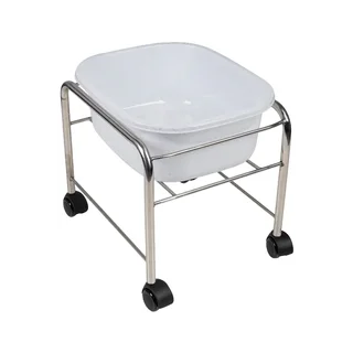 Vasca da bagno dritta cromata con ruote