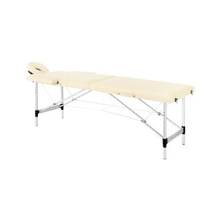 Lettino da massaggio pieghevole Balance in alluminio, 2 pezzi, crema