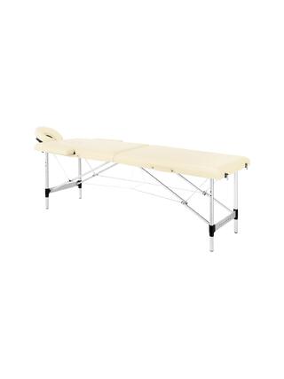 Lettino da massaggio pieghevole Balance in alluminio, 2 pezzi, crema