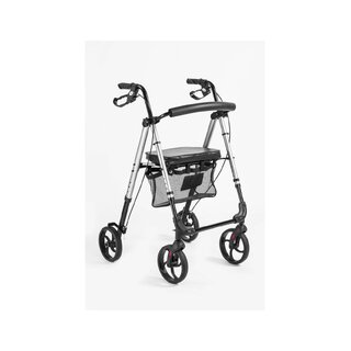 Rollator in alluminio con 4 ruote – Altezza seduta regolabile