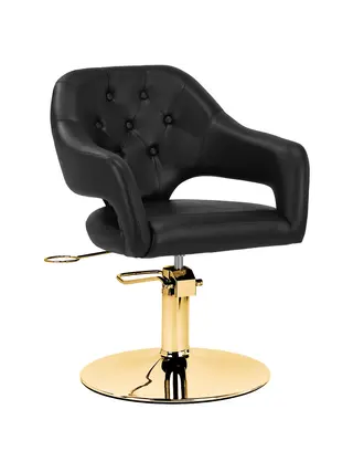 Poltrona da barbiere poltrona cliente Gabbiano Parma oro nero