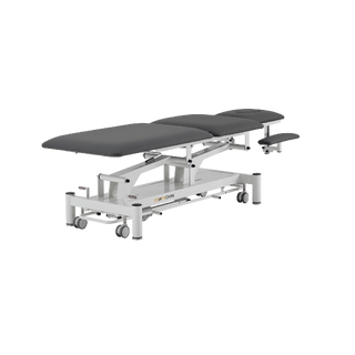 Lettino da massaggio elettrico a 5 sezioni - Rila PRO - Telaio bianco, rivestimento grigio