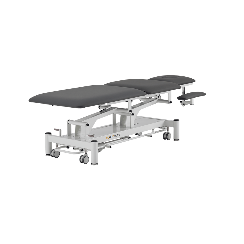 Lettino da massaggio elettrico a 5 sezioni - Rila PRO - Telaio bianco, rivestimento grigio