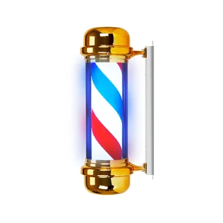 Palo da barbiere Lampada illuminata per parrucchiere BB-02 oro grande