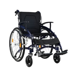 Sedia a rotelle leggera leggera 12 kg Alluminio Premium, blu scuro