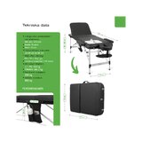 Lettino da massaggio portatile Adele 70cm - Nero