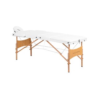 Lettino da massaggio pieghevole Balance Lux in legno, 3 sezioni, 190x70 cm, bianco
