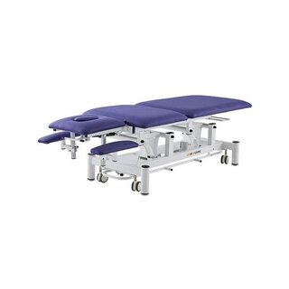 Lettino da massaggio elettrico a 5 sezioni - Rila PRO - Telaio bianco, rivestimento blu