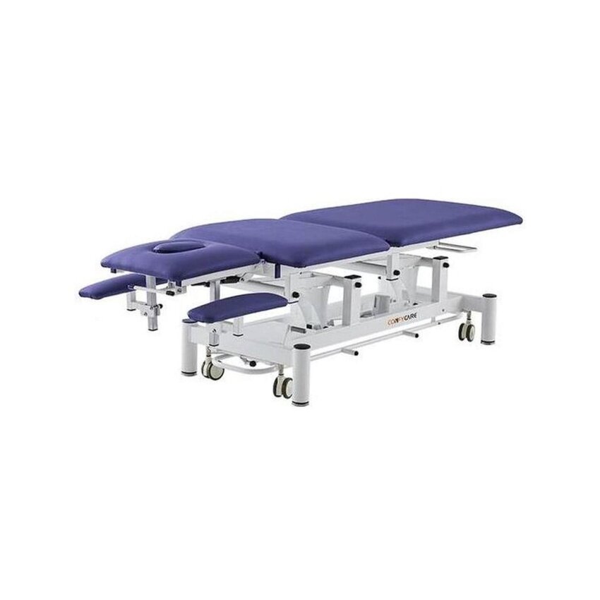 Lettino da massaggio elettrico a 5 sezioni - Rila PRO - Telaio bianco, rivestimento blu