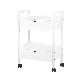 Carrello bianco con 2 cassetti con serratura - 1019