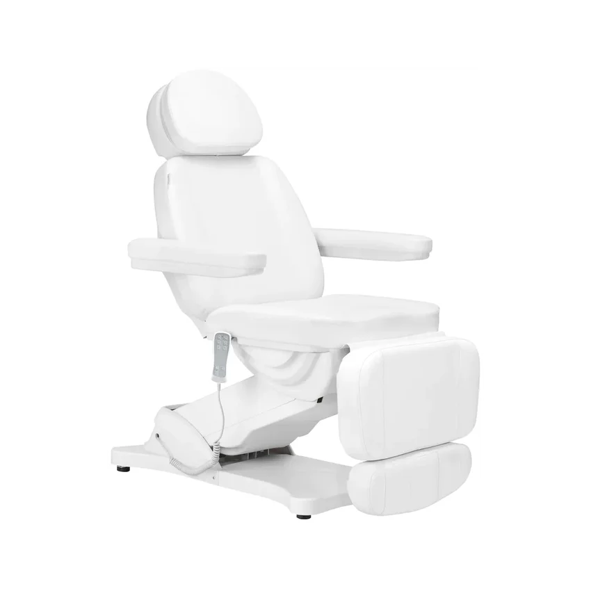 Poltrona elettrica per trattamenti SILLON CLASSIC – 3 motori con riscaldamento, bianca (2a edizione)