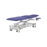 Lettino da massaggio elettrico a 5 sezioni - Rila PRO - Telaio bianco, rivestimento blu