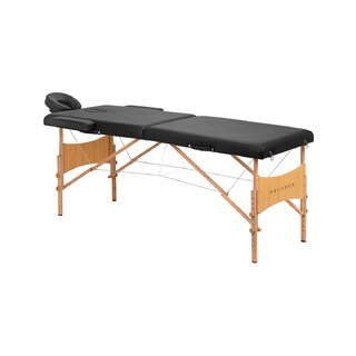 Lettino da massaggio pieghevole Balance in legno, 2 parti, nero