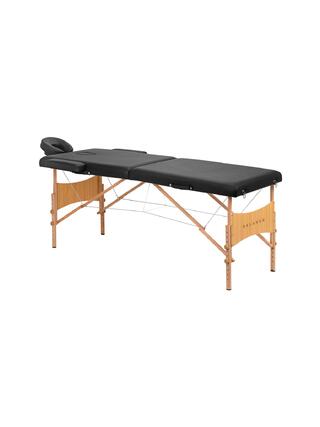 Lettino da massaggio pieghevole Balance in legno, 2 parti, nero