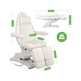 Poltrona per trattamenti estetici, elettrica Elara PRO 6P - bianca