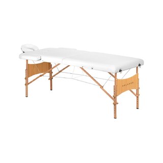 Lettino da massaggio pieghevole Balance Lux in legno, 2 parti, 190x70 cm, bianco