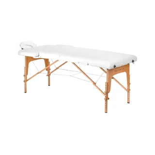 Lettino da massaggio pieghevole in legno BALANCE, 2 segmenti, bianco