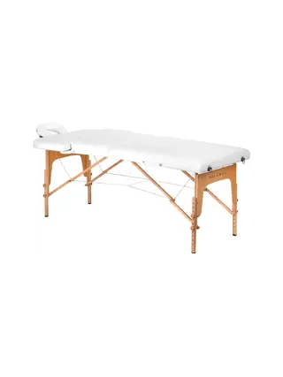 Lettino da massaggio pieghevole in legno BALANCE, 2 segmenti, bianco
