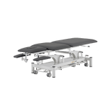 Lettino da massaggio elettrico a 5 sezioni - Rila PRO - Telaio bianco, rivestimento grigio
