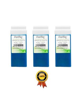 3 rotoli di cera depilatoria Depilflax 100 all'azulene 110 g